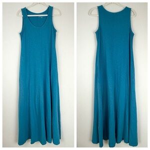Soft Surroundings 100% Organic Cotton Slub Knit Maxi Dress 2FB09 Small